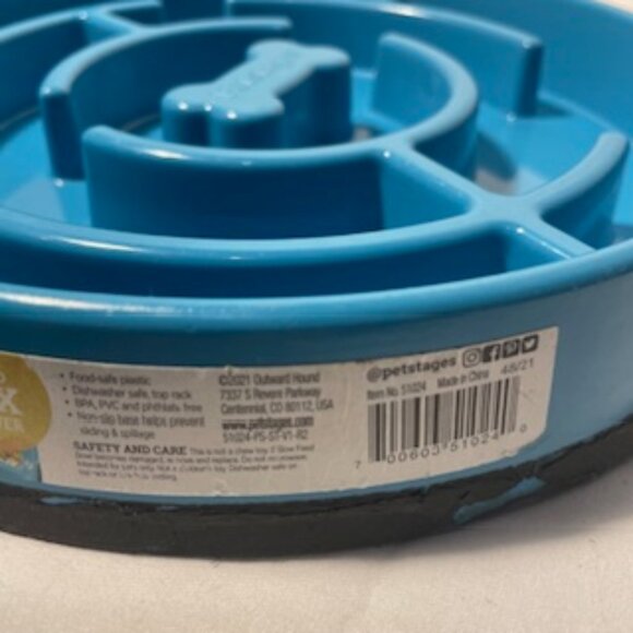 Petstages Slow Fun Feed Dog Bowl, Dishwasher Safe, Blue - Picture 8 of 14